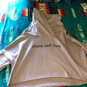 More self love crop top sweater